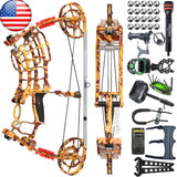 Short Axis Compound Bow Set Kit 30-60Lbs Adjustable Draw Weight Ambidextrous