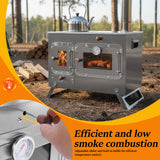 Hot Tent Stove with 4 Chimney Pipe