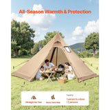 4-6 Person Portable Winter Tipi Tent with Stove