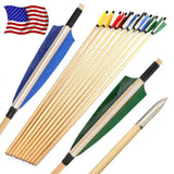 Hunting Arrows 12pcs 31.5inch Handmade Wooden Shaft