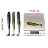 10Pcs 9cm Fishing Lures T Tail Worm Soft Bait